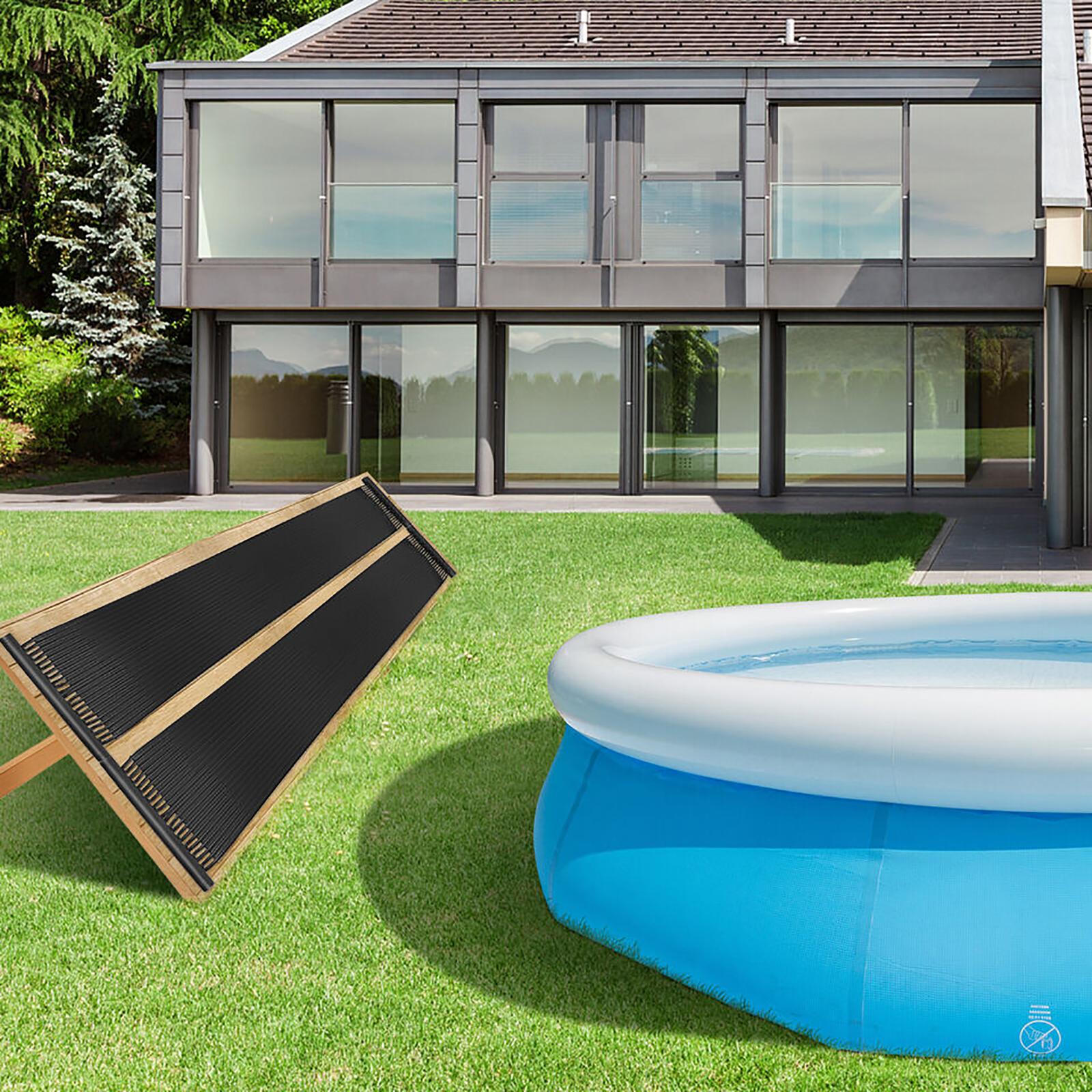 2.5'x16.5' Weatherproof PE Solar Collector Panels Swimming Pool Heating System