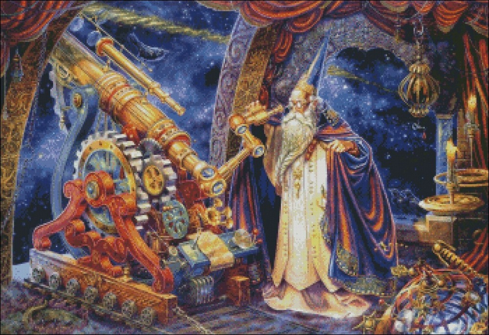 The Astronomer - DIY Chart Counted Cross Stitch Pattern Needlework 14 ct Aida