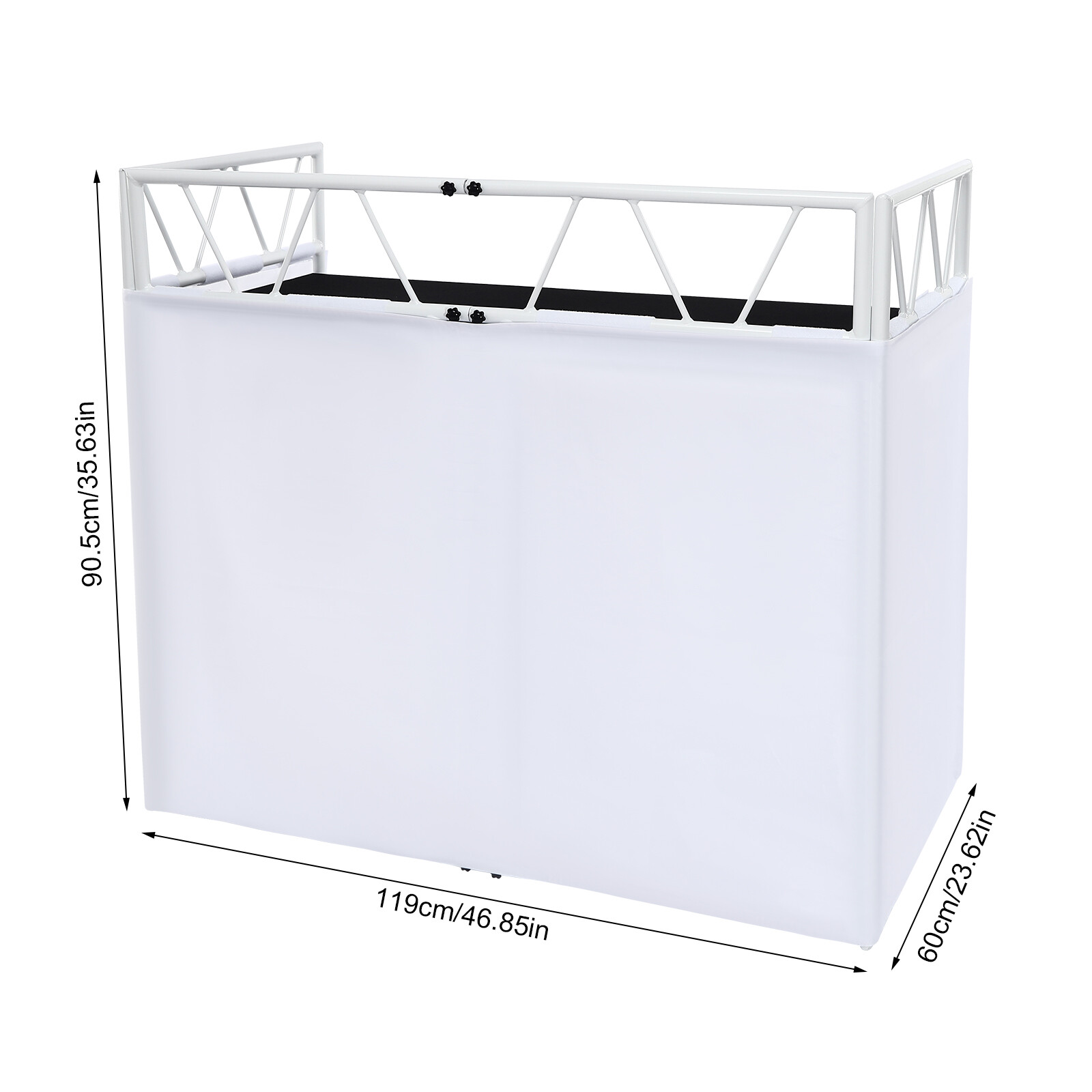 DJ Booth Portable DJ Facade Table Station Event Foldable Tabletop for Show Party