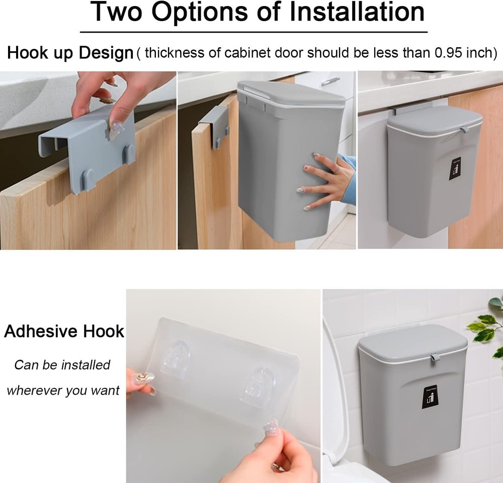 Versatile 2.4 Gallon Kitchen Compost Bin - Effortless, Odorless Waste Management