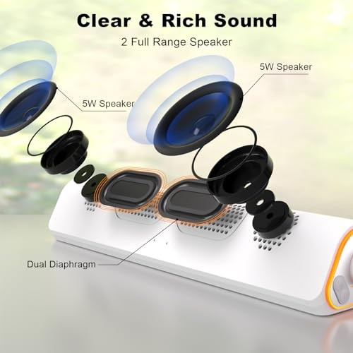 R50 Bluetooth Computer Speakers, USB Powered Pc Speakers for Desktop White