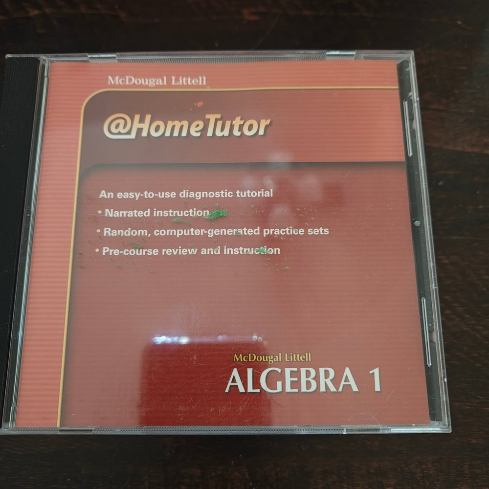 McDougal Littell @HomeTutor Algebra 1 DVD Keep Case Multi-Platform