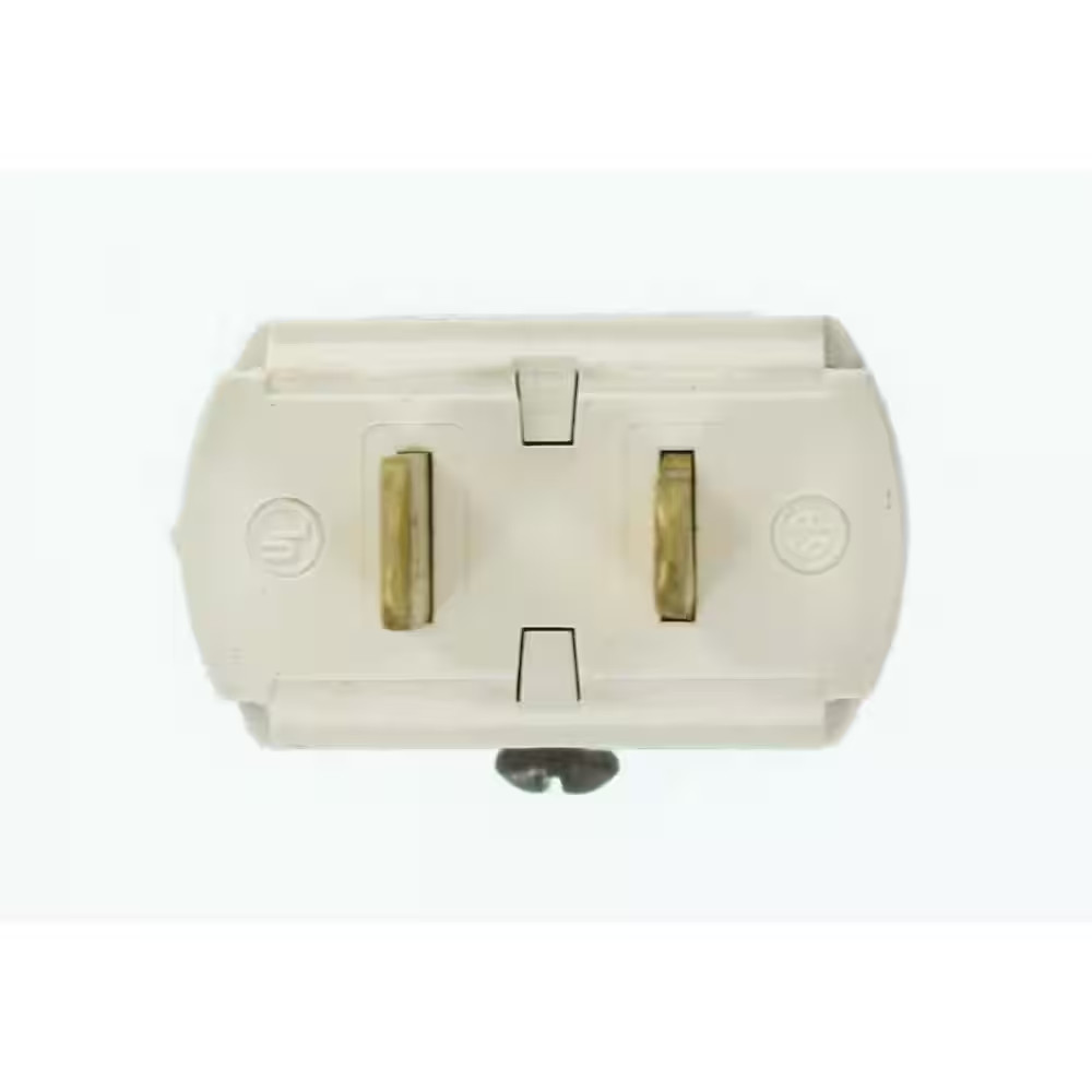 15 Amp 125-Volt 2-Pole 2-Wire Polarized Plug, White 101-WH