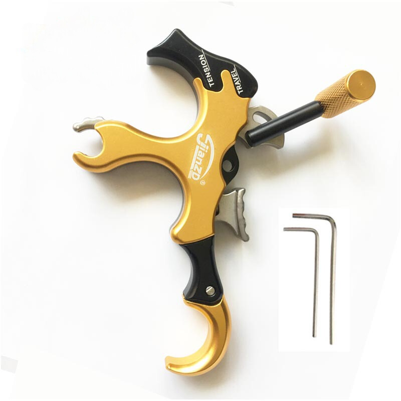 10-100LB 4 Finger Grip Thumb Trigger Archery Hunt Compound Bow Release Aid