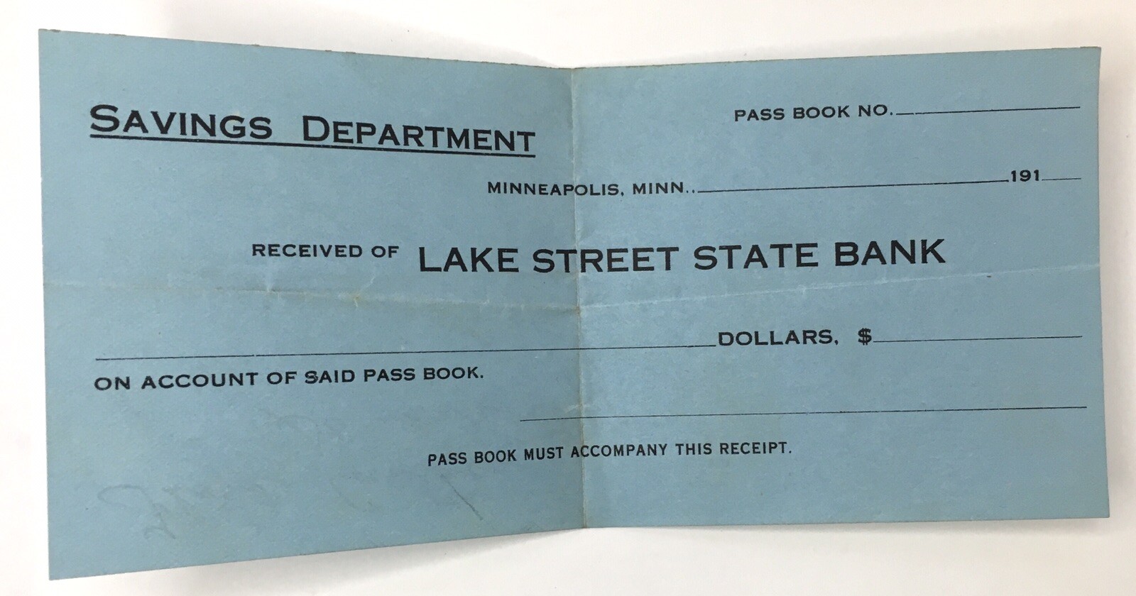 Antique 1918 Letter Origin California with Lake Street State Bank MN Reciept