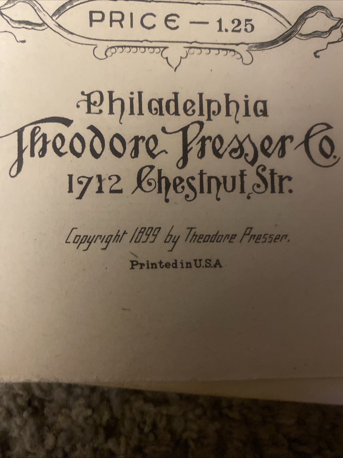 Antique 1899 Piano Book “Concert Duets”