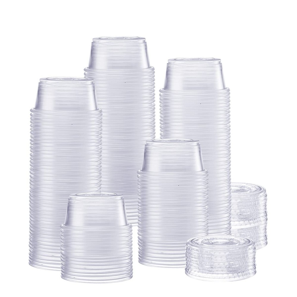 2 oz Jello Shot Cups with Lids [200 Count] Clear Plastic Portion Containers, ...
