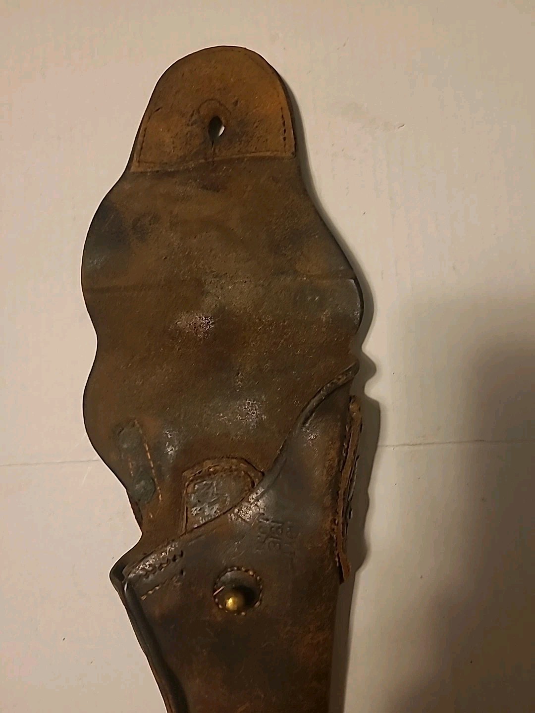 Vintage WWI Era HOYT 1918 JJM Flap Holster Brown Leather 10" L