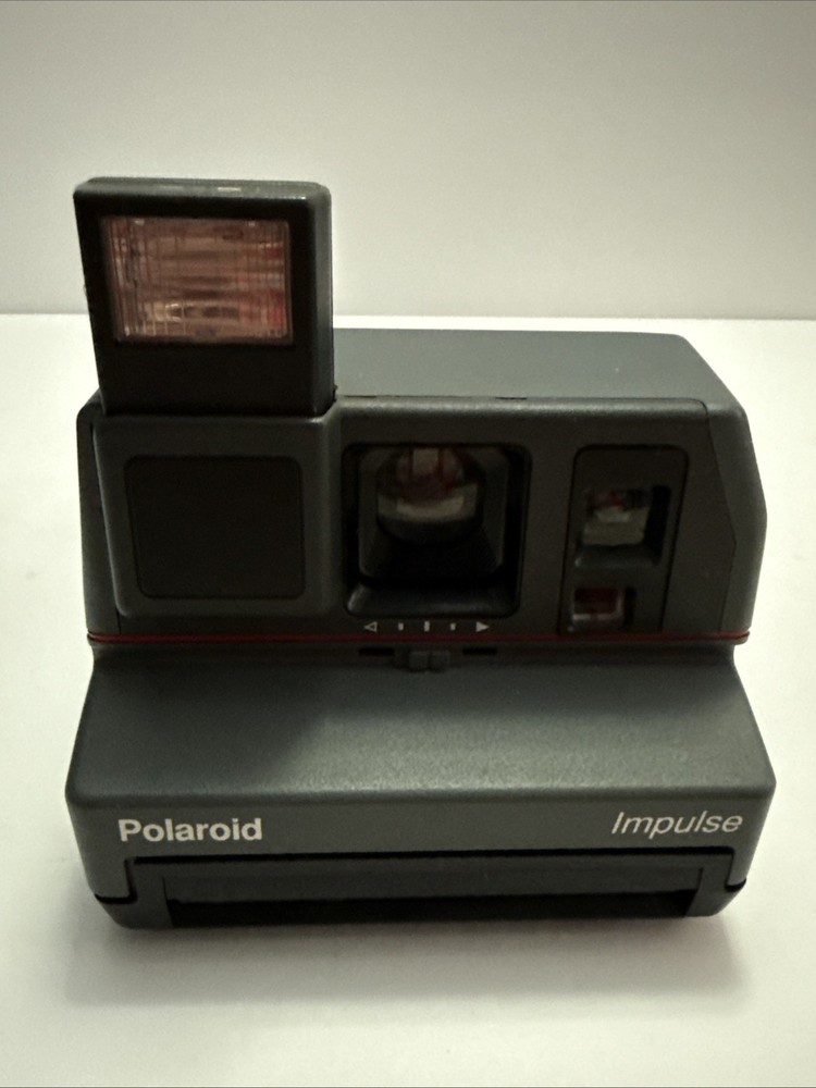 Vintage Polaroid Impulse Instant Camera W/ Strap Gray Untested