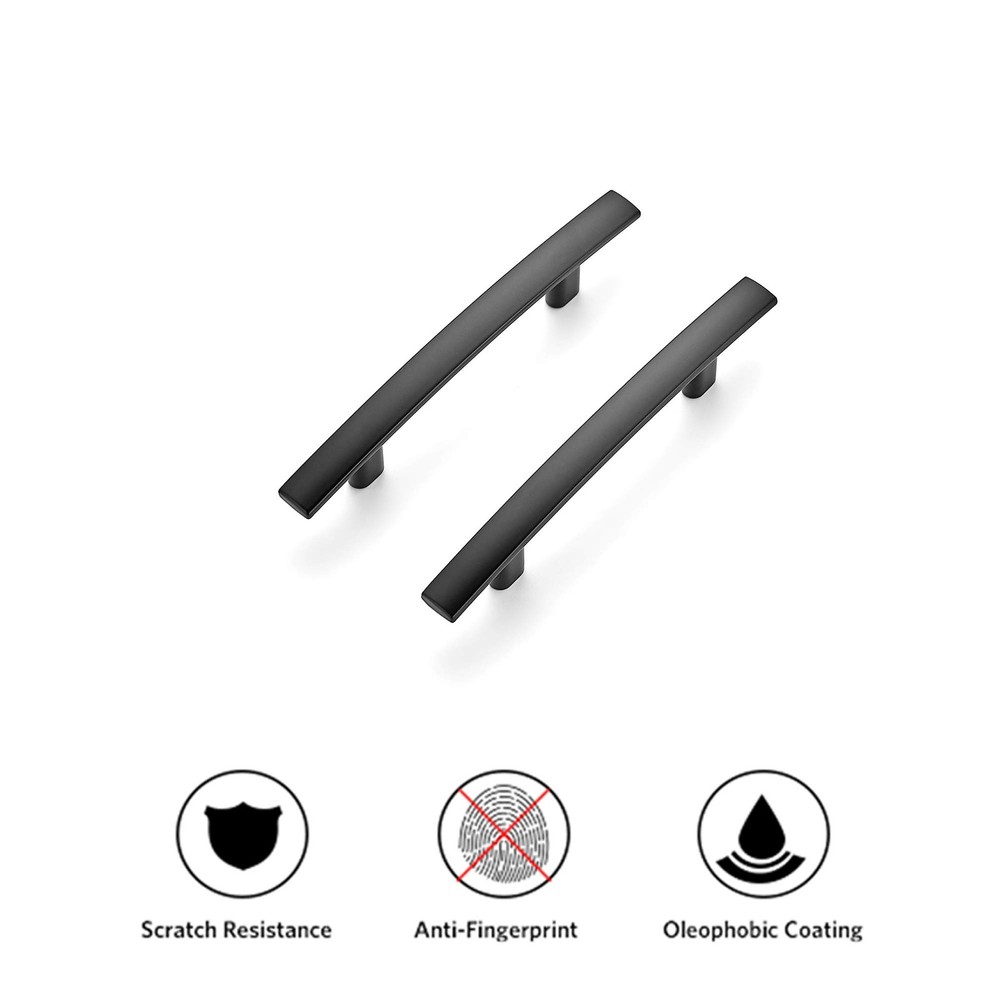 30 Pack | 5-3/16'' Curved Cabinet Pulls Matte Black Kitchen Drawer Pulls Arch...