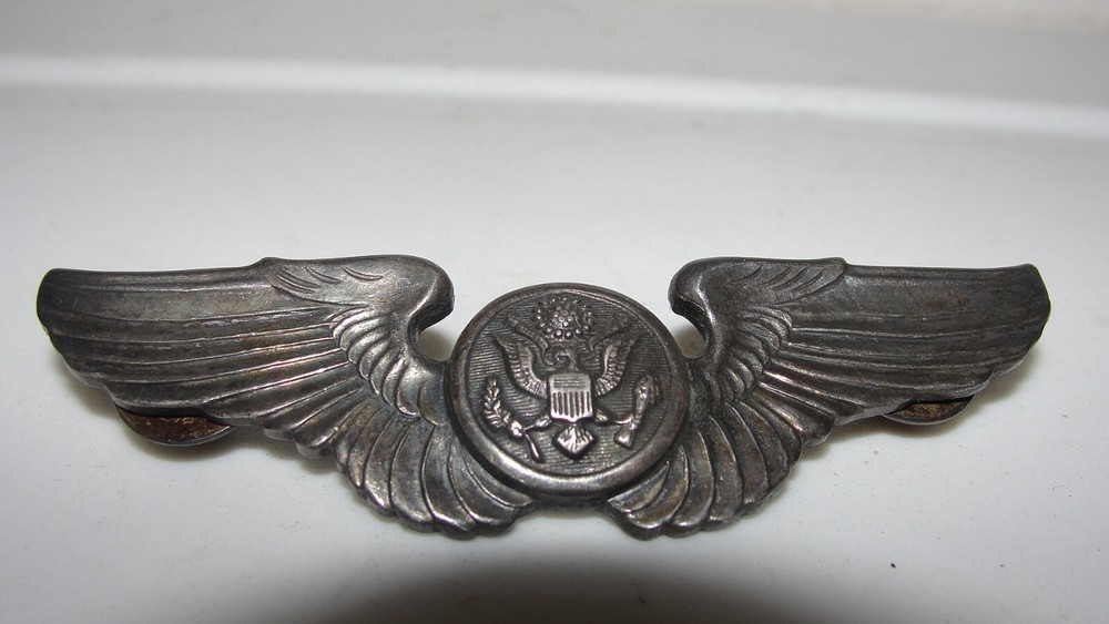 VINTAGE STERLING US ARMY AIRCORE / FORCE LAPEL PIN - WWII