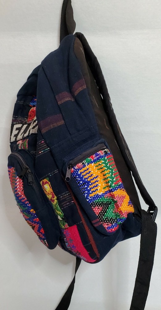 Embroidered Backpack Belize Multi-Colored Stitched Hand Crafted