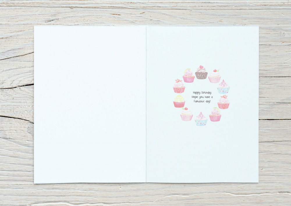 Cup Cake Personalised A5 Birthday Card - Any Age Relation Name