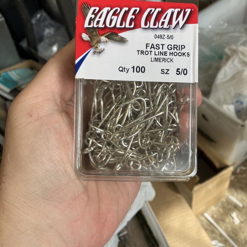 Eagle Claw Limerick Trotline Big Eye Non-Offset 100 Package 5/0