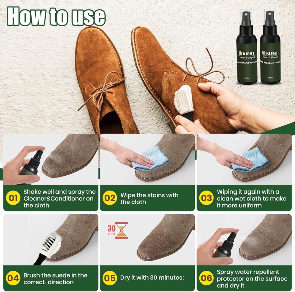 Leather & Suede Care Kit Leather Cleaner Conditioner Protector