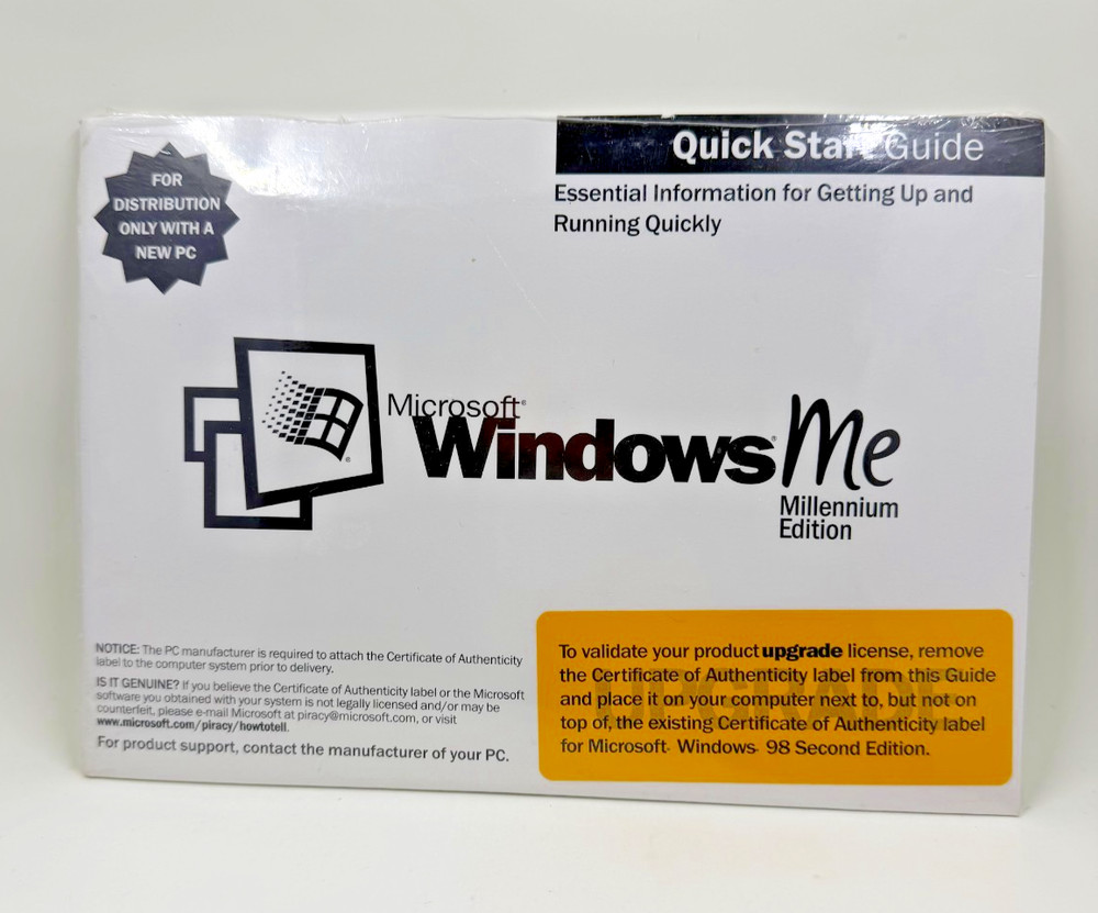 Microsoft Windows ME Millennium Edition Upgrade CD With Quick Start Guide NEW