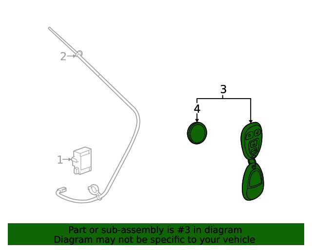Genuine GM 4 Button Keyless Entry Remote Key Fob 22936098