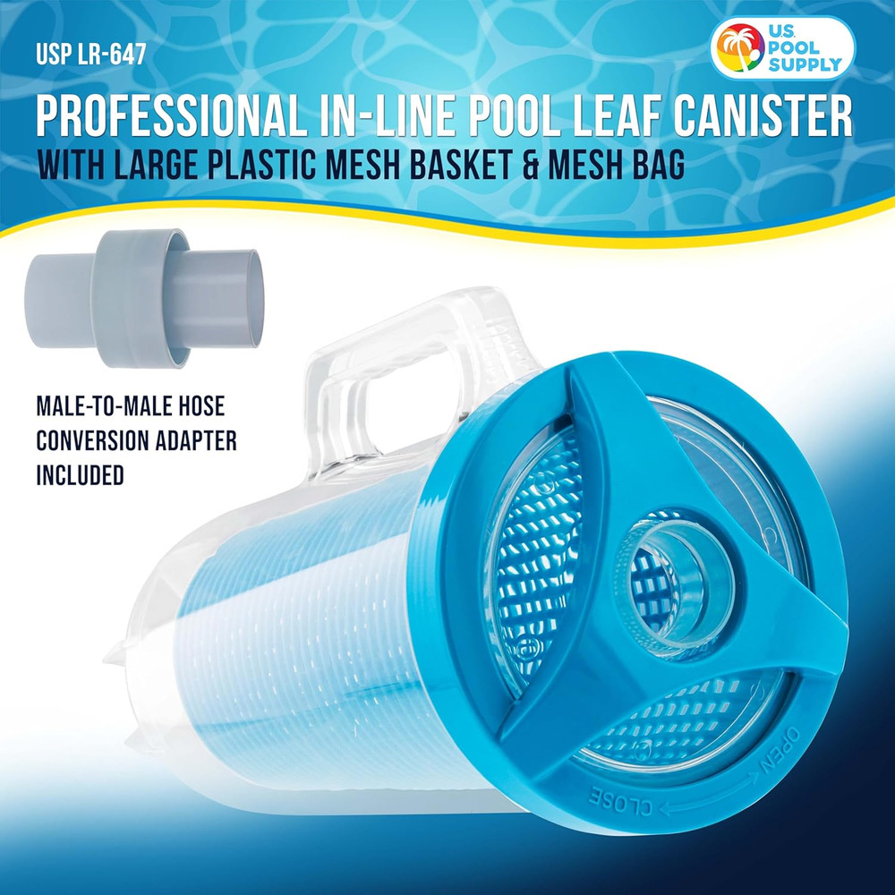 Pool Leaf Catcher - Heavy Duty Inline Pool Leaf Canister, Vacuum for Inground Cl