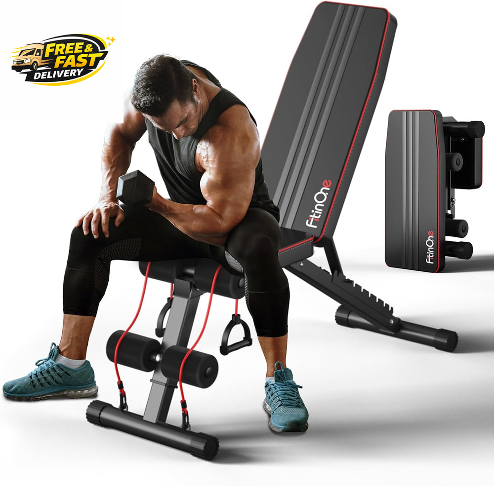 Adjustable Folding Weight Bench for Home Gym, 660 Lbs Capacity Multi-Functional