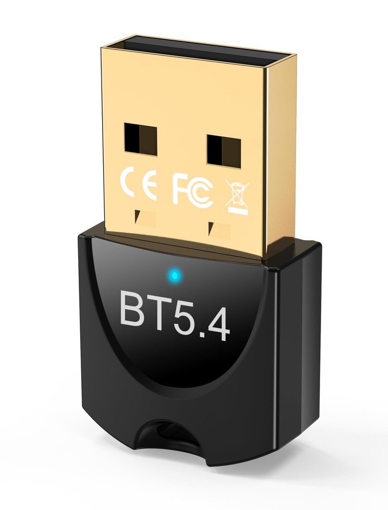 5.4 USB Bluetooth Adapter for PC, Dual Mode (BLE+EDR) Plug & Play, Up to 7 De