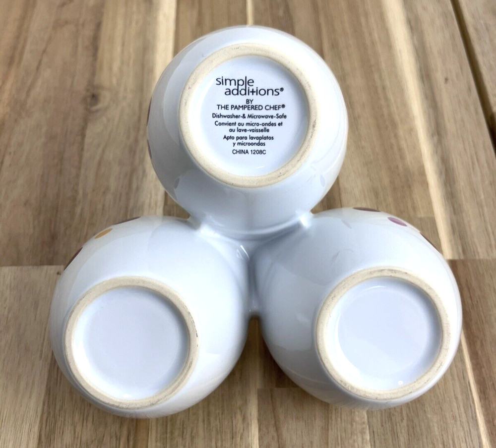 Pampered Chef Simple Additions Dots Trio Condiment Server Retired