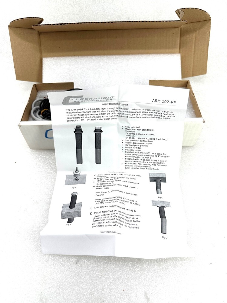 Clockaudio-ARM-102-RF ClockAudio Motorized LowProfile Conference Desk Microphone