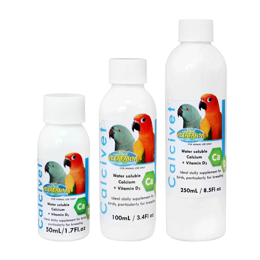 Vetafarm Calcivet - Calcium & Vitamin D3 Supplement for Birds 50ml 100ml 250ml