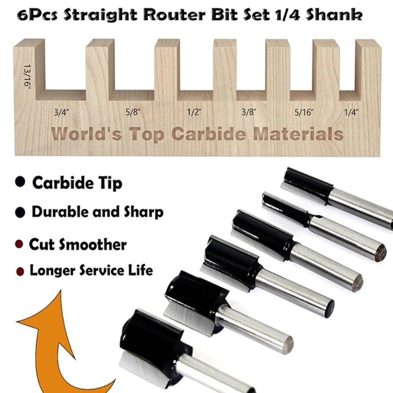 6pcs Multipurpose Double Edged Milling Cutters Set for Composite and Craft
