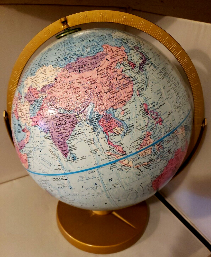 Replogle World Nation Rotating Globe 12" Diameter Tiltable Terrence Donovan