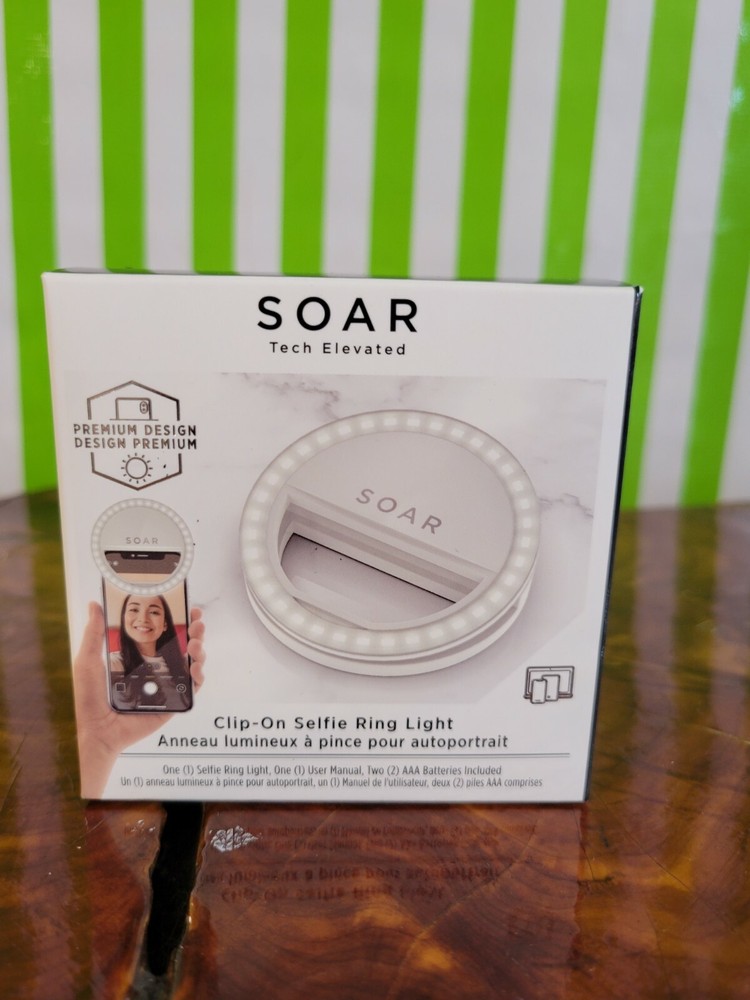 Soar Tech Elevated Clip On Selfie Ring Light New In Box for tablets, phone, comp