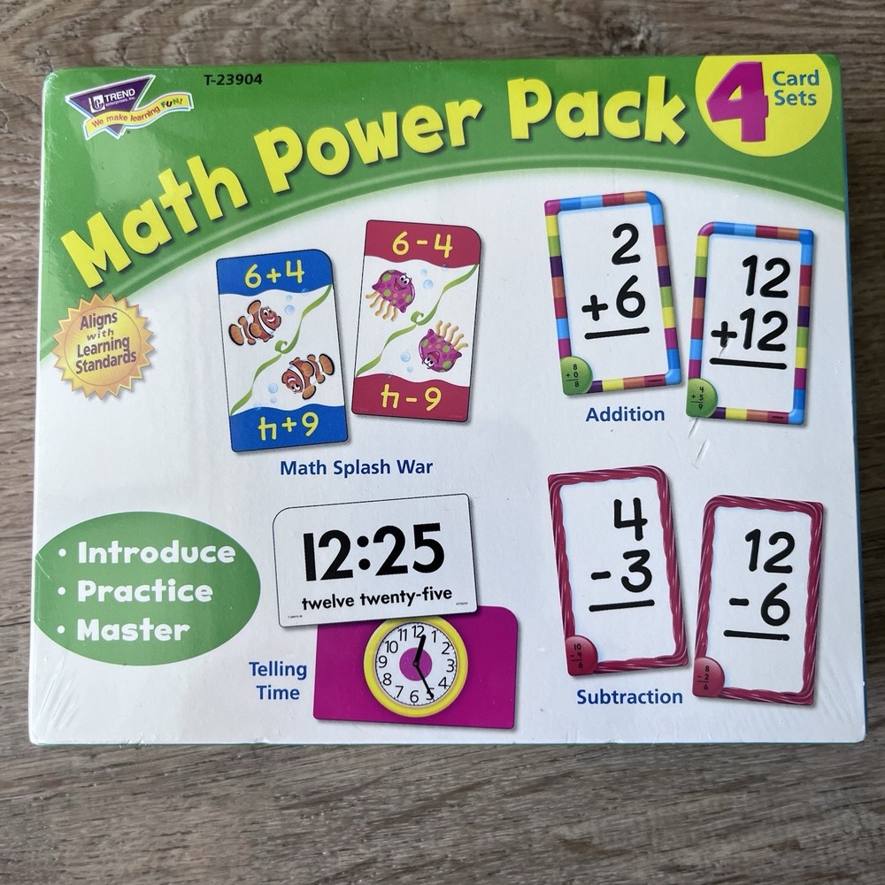Math Power Pack-4 Card Sets ( Addition/Subraction/Time...