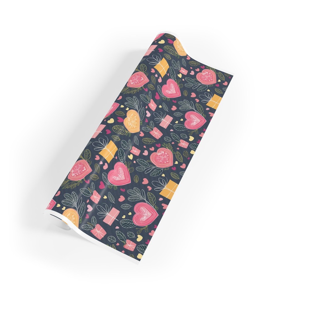 Gift Wrapping Love Pattern Paper Rolls, 1pc
