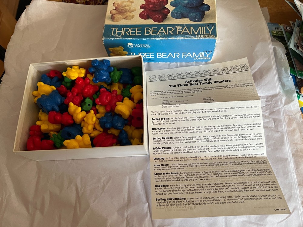 Learning Resources Three Bear Family Counters 80 Plastic Bears In 3 Sizes