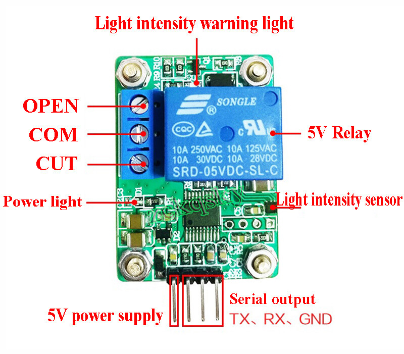MAX44009 Photosensitive Sensor Module Light Intensity Detect Control Relay Board