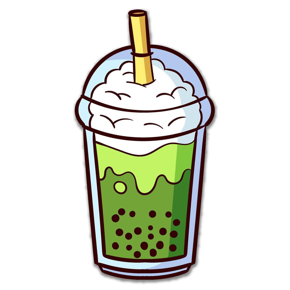 Avocado Bubble Boba Tea Sticker Decal