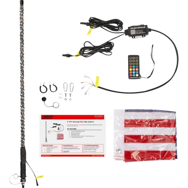 Saddle Tramp MPS-CHWP-1 Chasing RGB Whip Light with Controller - 3in.