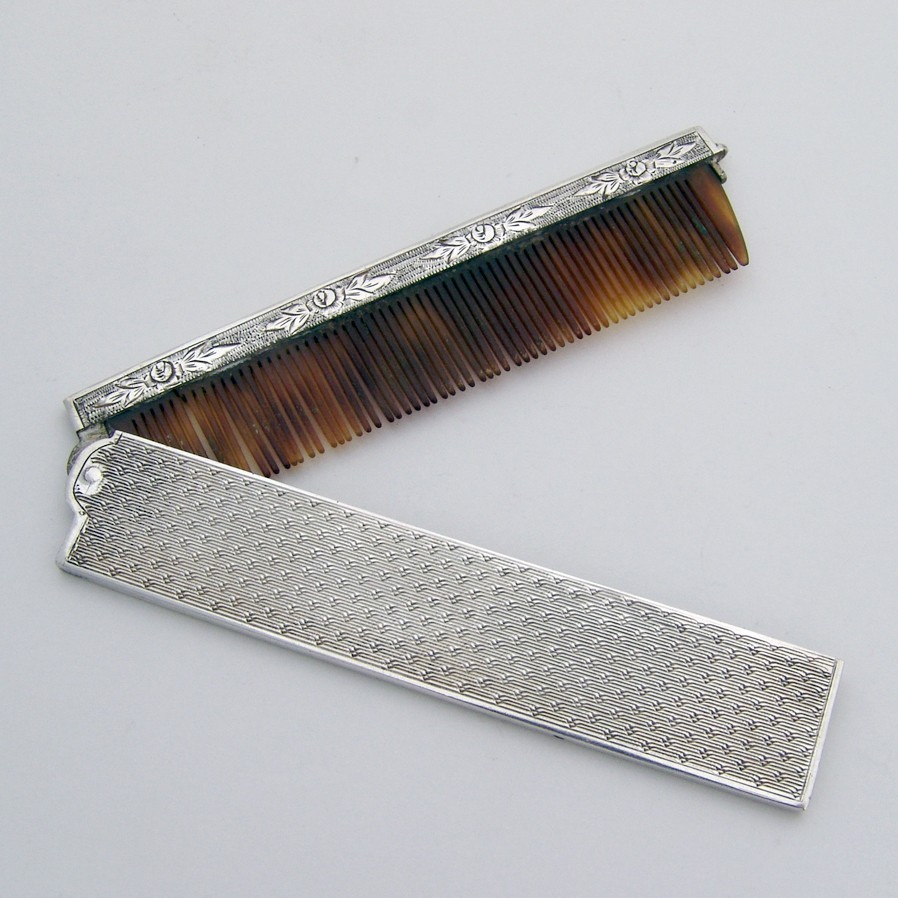 Austrian Silver Comb and Case 1930 Maker FZ