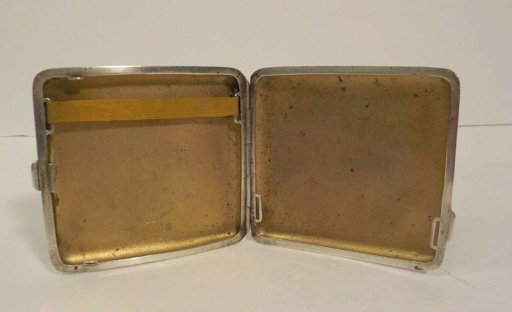English Sterling Silver Cigarette Case, c. 1922, Monogram