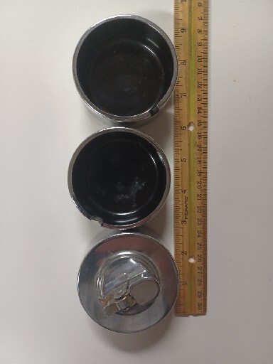 Set x 3 Martian Stacking Chrome Ashtrays & Lighter Not Tested