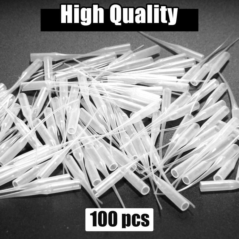 100 Pcs Plastic Glue Tips Glue Micro-Tips Applicator Tips Glue Tip Extender P...