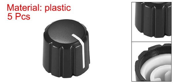 5pcs D type 6mm Potentiometer Control Knobs For Guitar Volume Tone Knobs Black