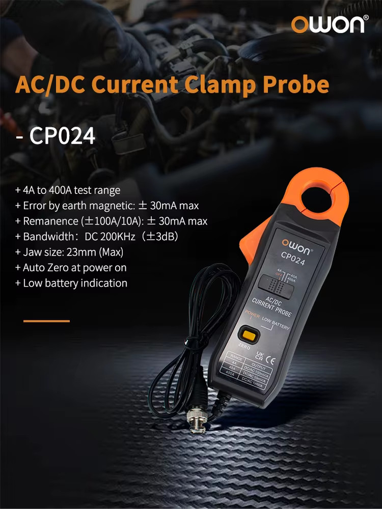 CP024 DC AC Current Probe for Digital Storage Oscilloscope 4A to 400A Bandwidth