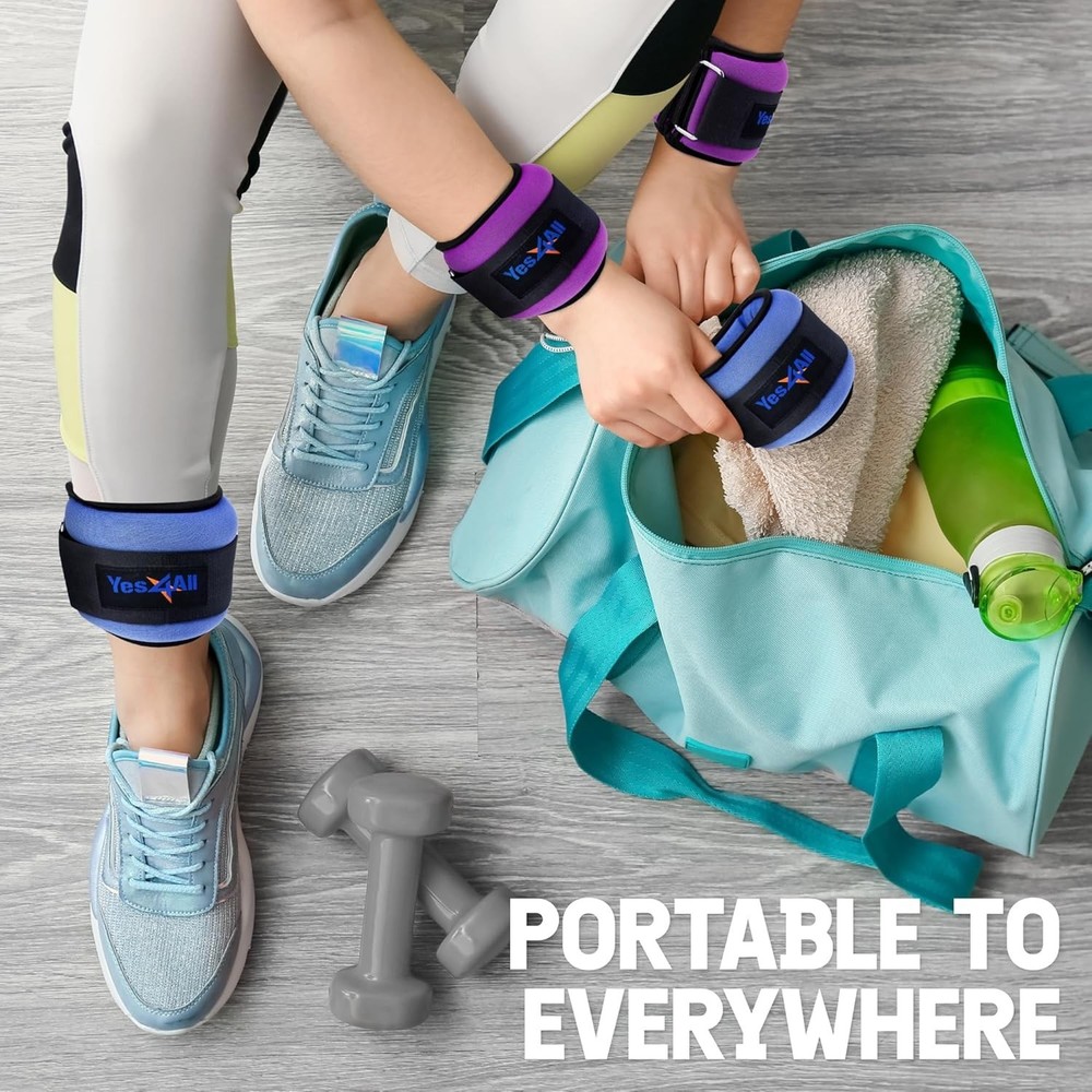 Adjustable Ankle & Wrist Weights 2lbs Pair - Elevate Workouts Elegantly