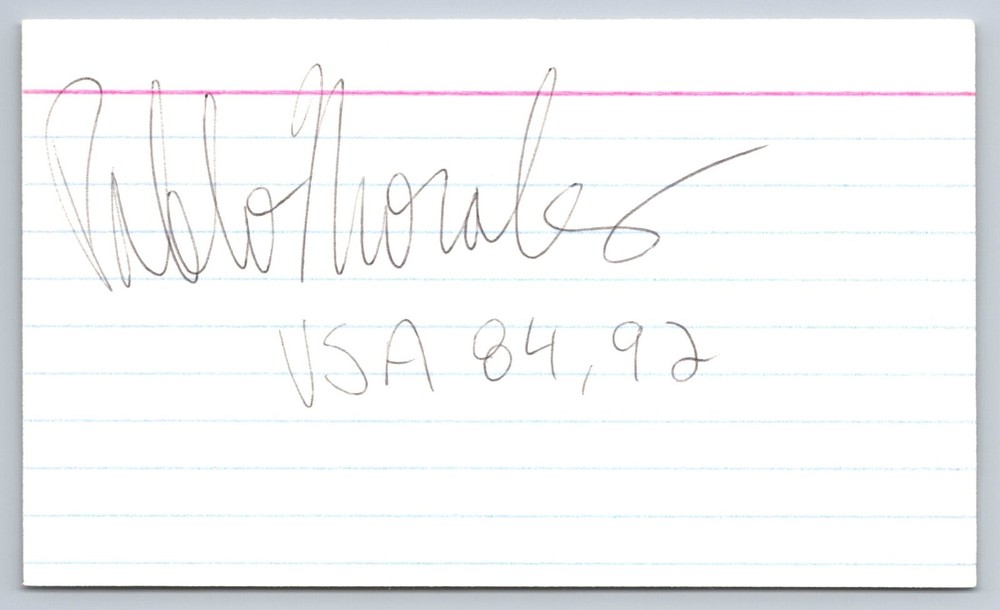 Pablo Morales Signed Index Card - Olympics