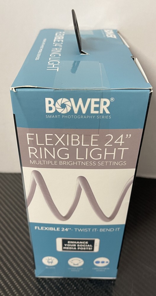 Bower - Flexible 24" LED Ring Light - White Vlogging Social Posts NEW