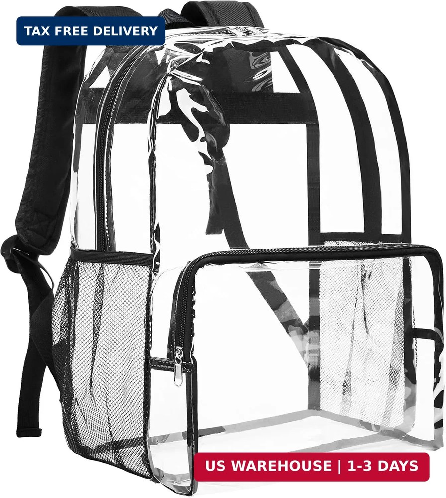 Clear Backpack Heavy Duty - Extra Large Clear Bookbag Transparent See Through...