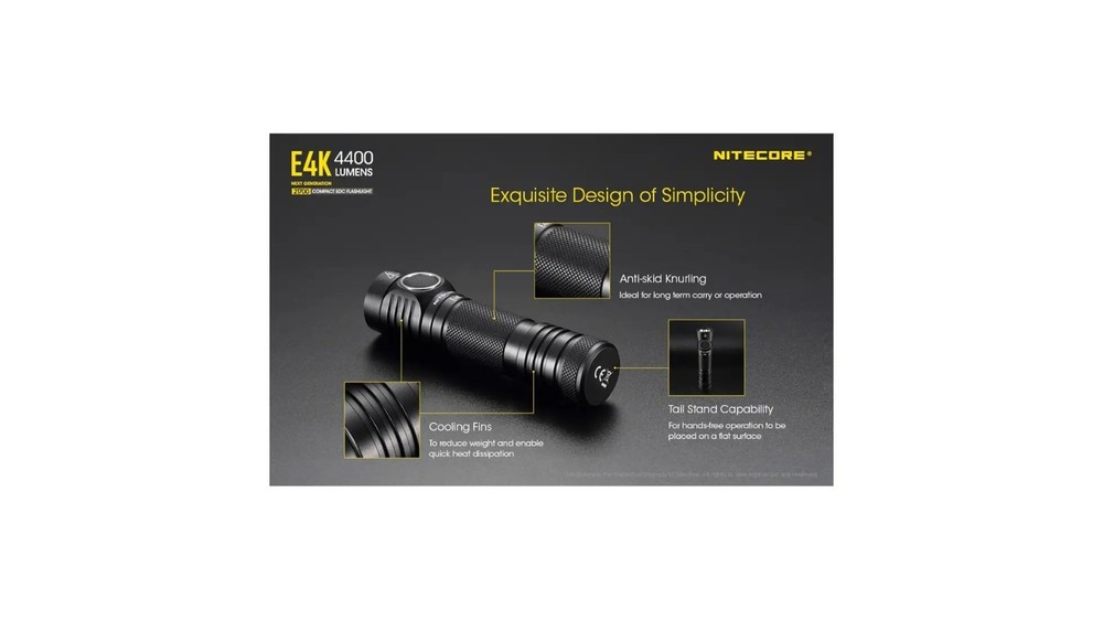 Nitecore E4K CREE XP-L2 V6 EDC Flashlight FL-NITE-E4K