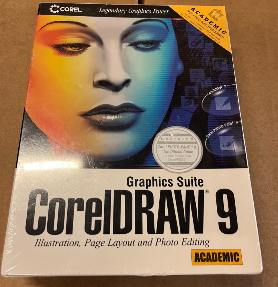 CorelDRAW 9 NEW SEALED! Corel Graphics Suite PC Software CD-Rom - VTG