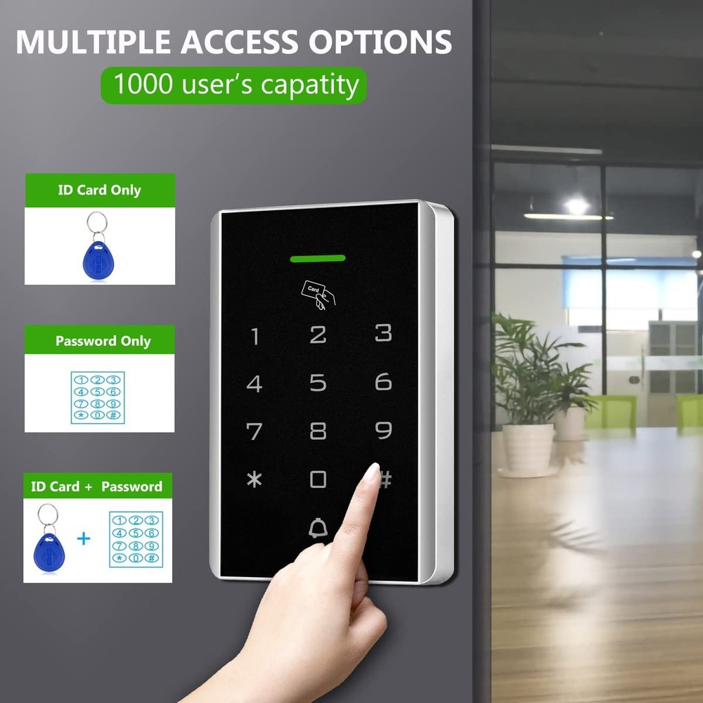 Door Access Control Keypad, 125KHz Proximity ID Card Wide Panel