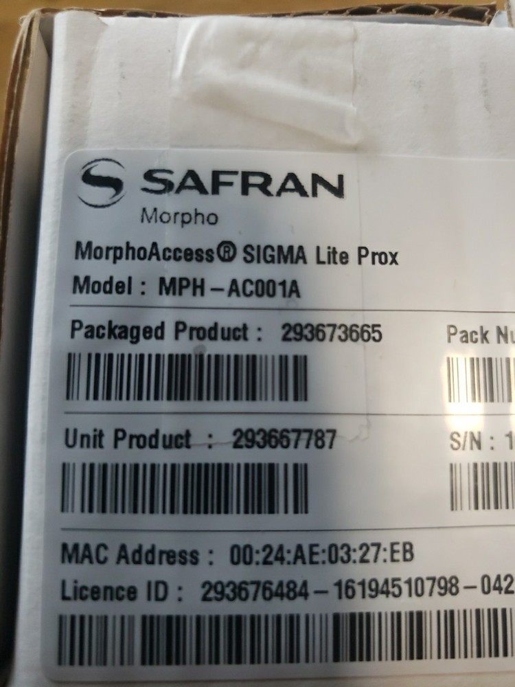 SAFRAN MorphoAccess Sigma Lite+ ProX MPH-AC001A Control Access Terminal
